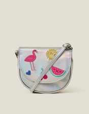Girls Fruity Metallic Cross Body Bag, , large