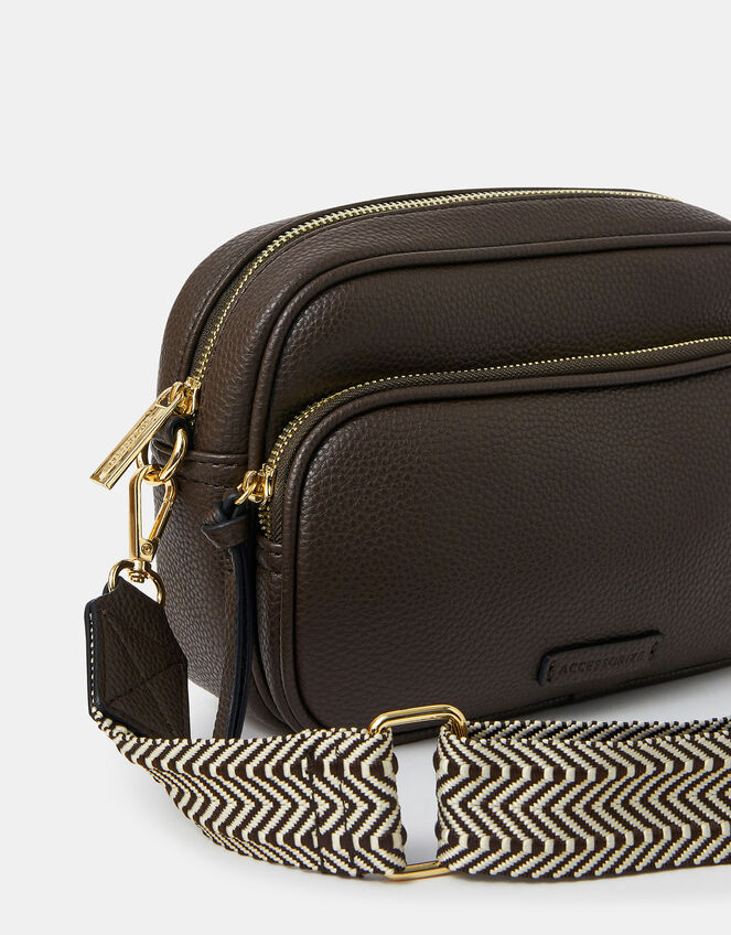 Double Zip Camera Bag, Brown (CHOCOLATE), large