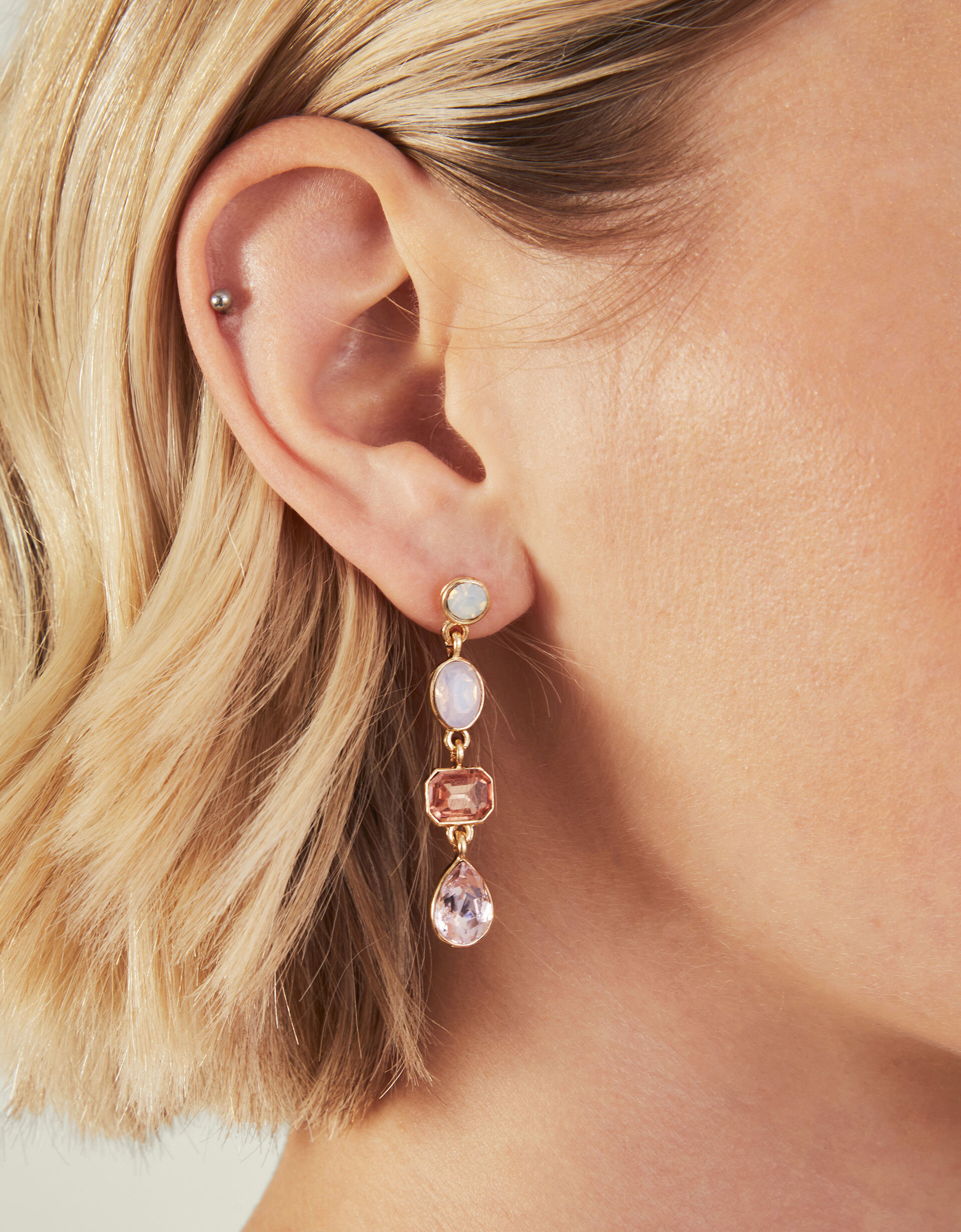 Eclectic Long Drop Gemstone Earrings Drop Earrings Accessorize Global