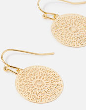 Filigree Short Drop Earrings, Gold (GOLD), large