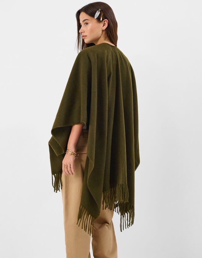 Fringe Knit Poncho, , large