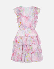 Ditsy Floral Ruffle Mini Dress, Multi (BRIGHTS-MULTI), large
