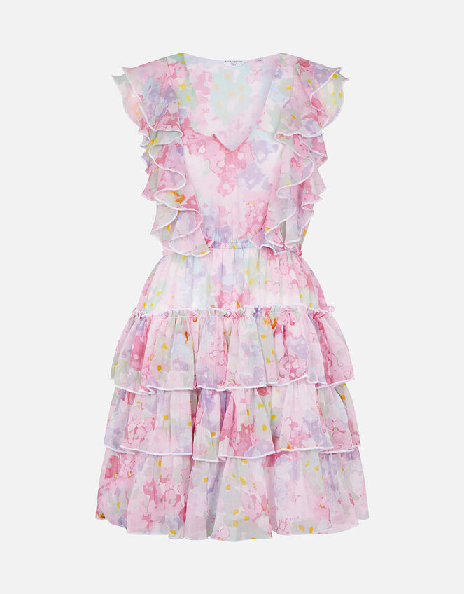 Ditsy Floral Ruffle Mini Dress, Multi (BRIGHTS-MULTI), large