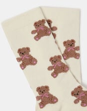Teddy Bear Print Socks, , large