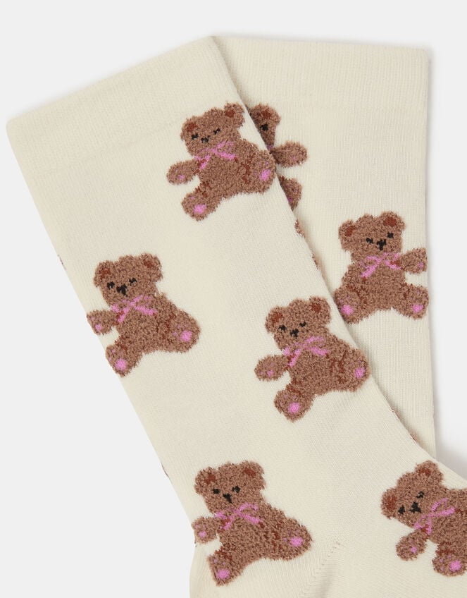 Teddy Bear Print Socks, , large