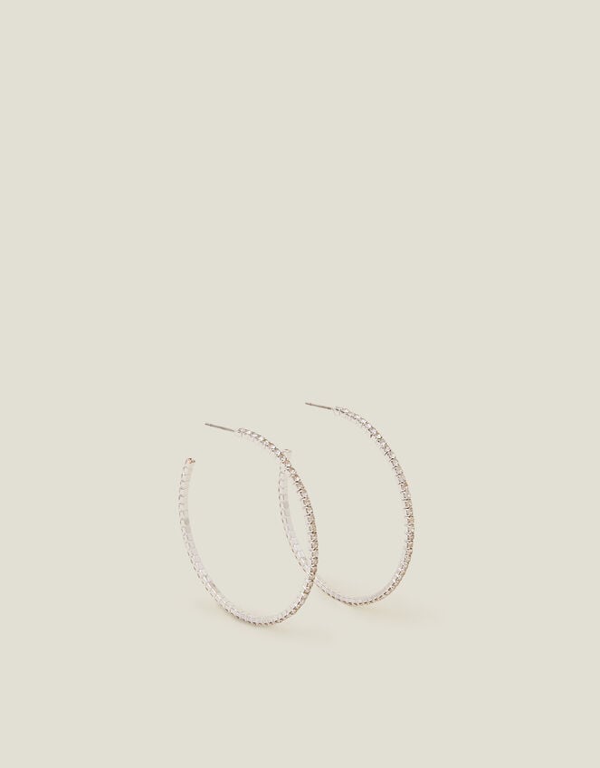 Thin Crystal Hoops, , large