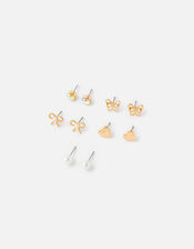 Heart and Butterfly Stud Earring Set, , large