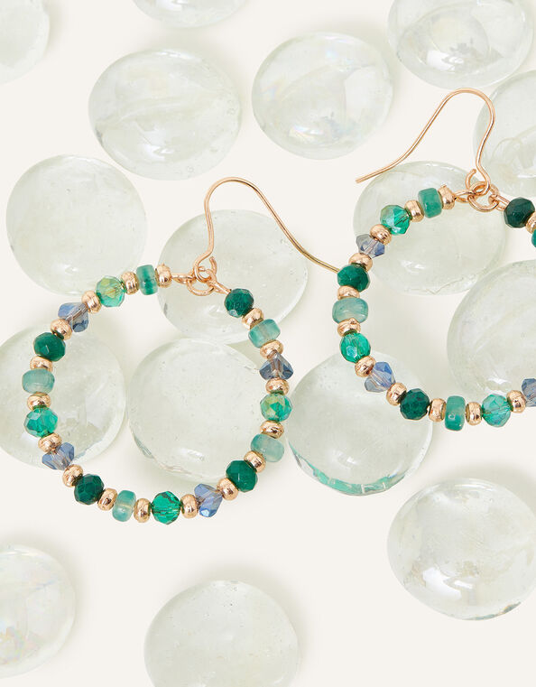 Beaded Drop Hoops, , large