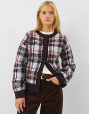 Check Cardigan, Brown (CHOCOLATE), large