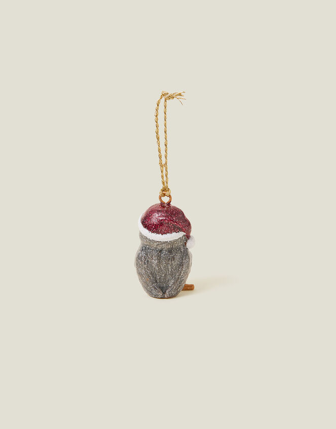 Enamel Santa Owl Hanging Decoration, , large