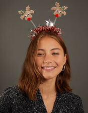 Girls Reindeer Antler Pom-Pom Headband , , large