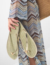 Starfish Metallic Seagrass Flip Flops, Gold (GOLD), large