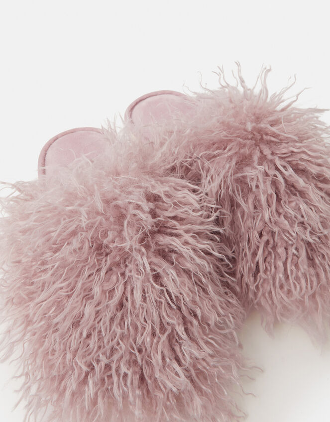 Shaggy Faux Fur Slippers , Purple (LILAC), large