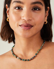 14ct Gold-Plated Stone Beaded Necklace, , large