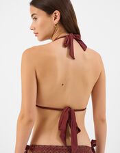 Shimmer Crochet Triangle Bikini Top, Bronze (BRONZE), large