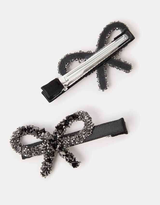 2-Pack Sparkle Bow Hair Clips, , large