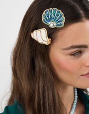 2-Pack Beaded Shell Hair Clips , , large