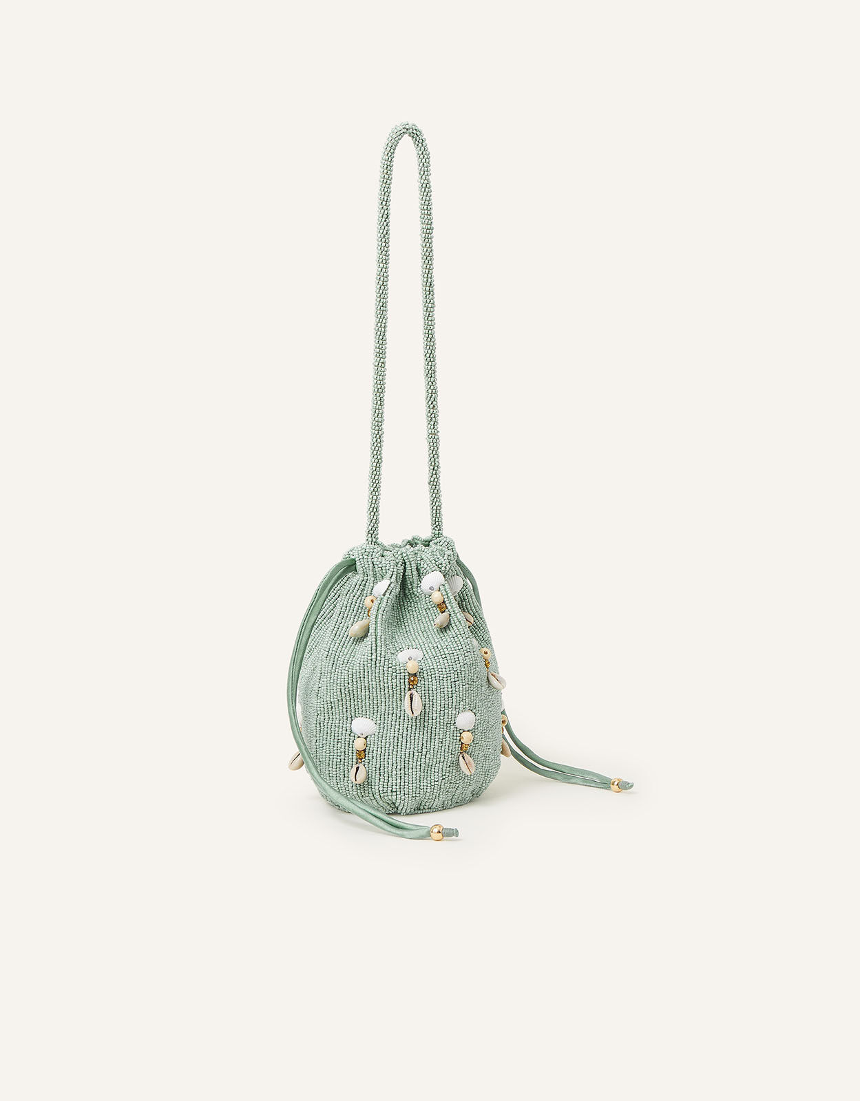 Shell Hand Beaded Duffle Bag