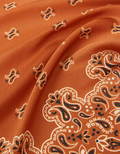 Paisley Print Square Satin Scarf, , large