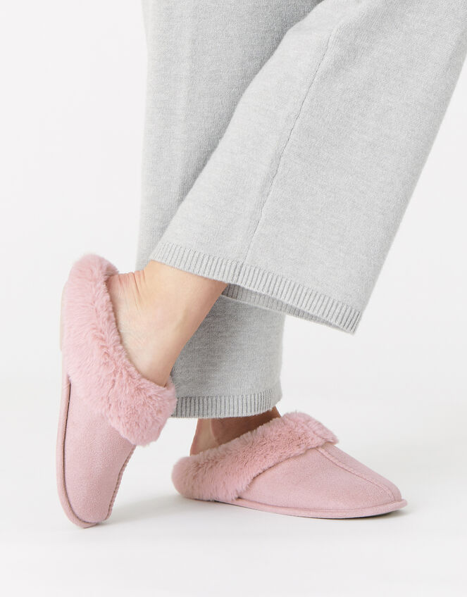 Suedette Mule Slippers, Pink (PINK), large