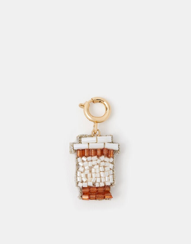 Beaded Coffee Jewellery Charm, , large