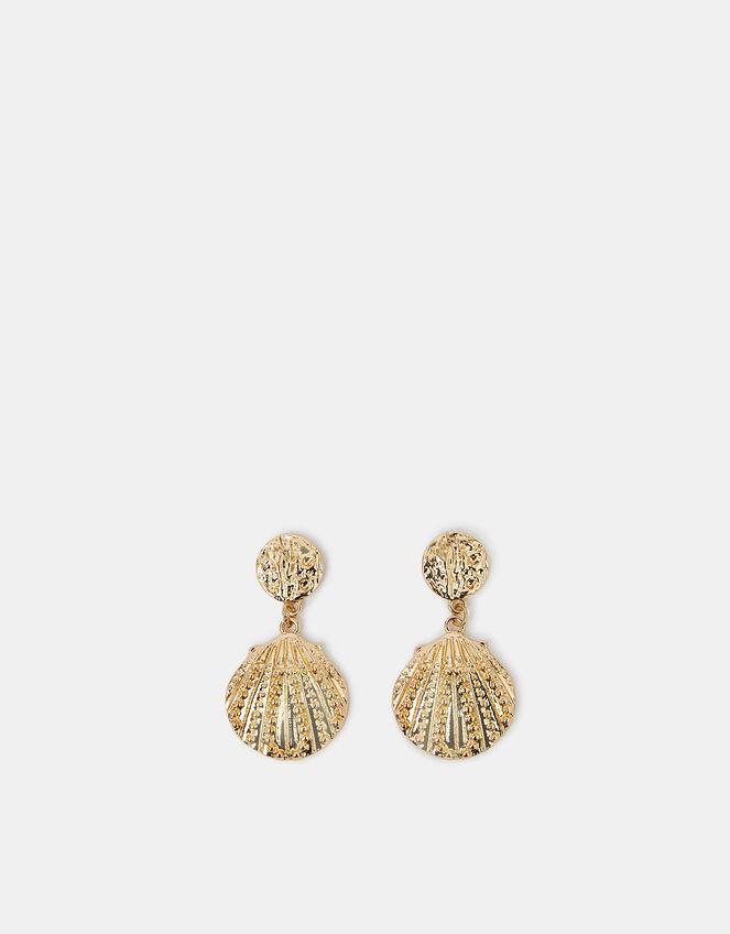 Stud Shell Drop Earrings, , large