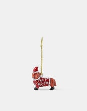 Sausage Dog Enamel Christmas Tree Decoration, , large