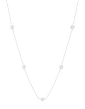 Sterling Silver Sparkle Station Necklace, , large