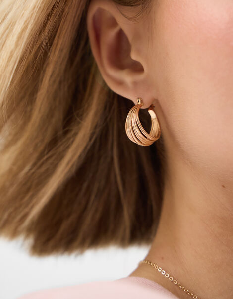 Multi Strand Hoop Earrings, Gold (GOLD), large