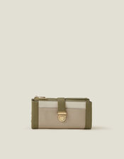Push Lock Faux Leather Purse, , large