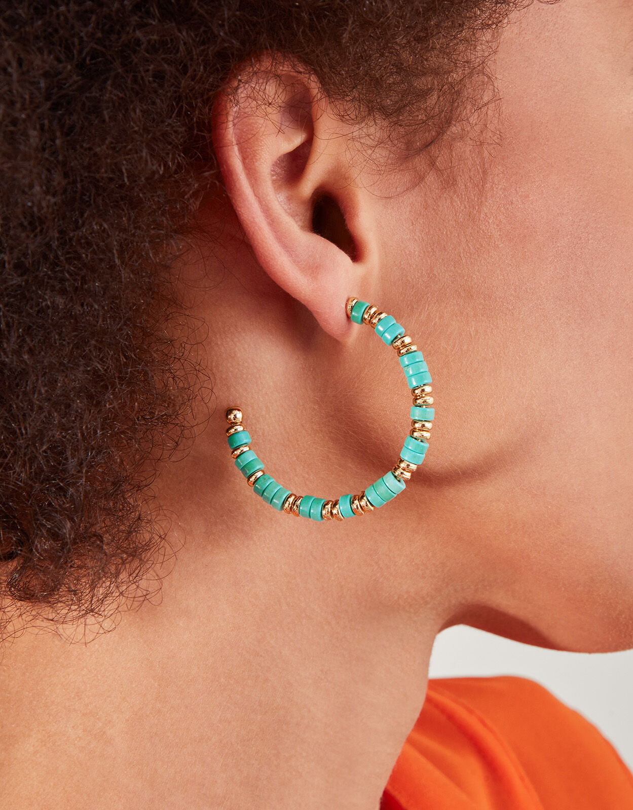 Turquoise discount hoop earrings