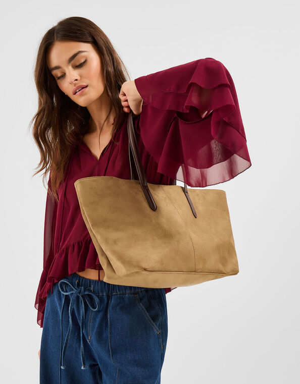 Suedette Tote Bag, , large