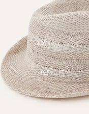 Chevron Packable Trilby Hat, , large
