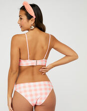 Neon Check Reversible Triangle Bikini Top, Orange (CORAL), large