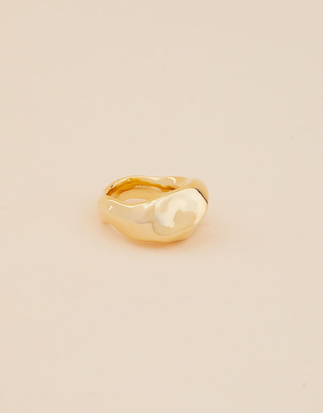 Gold-Plated Molten Band Ring, Gold (GOLD), large