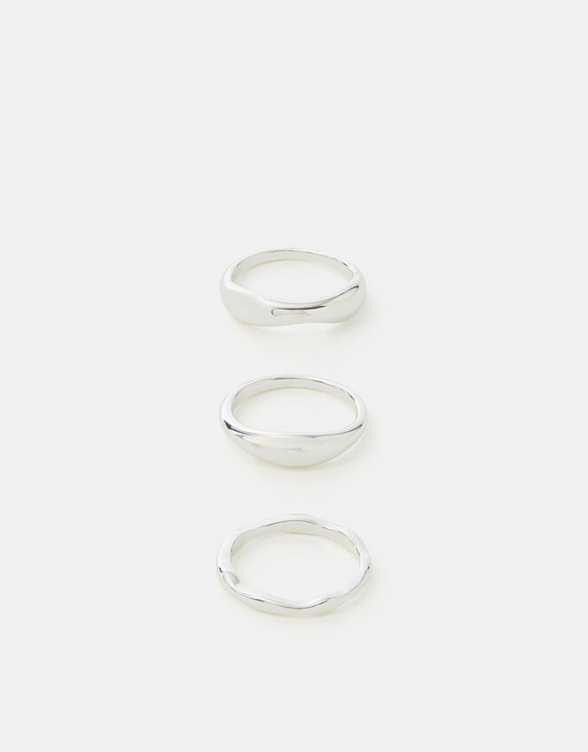 3-Pack Molten Rings , Silver (SILVER), large