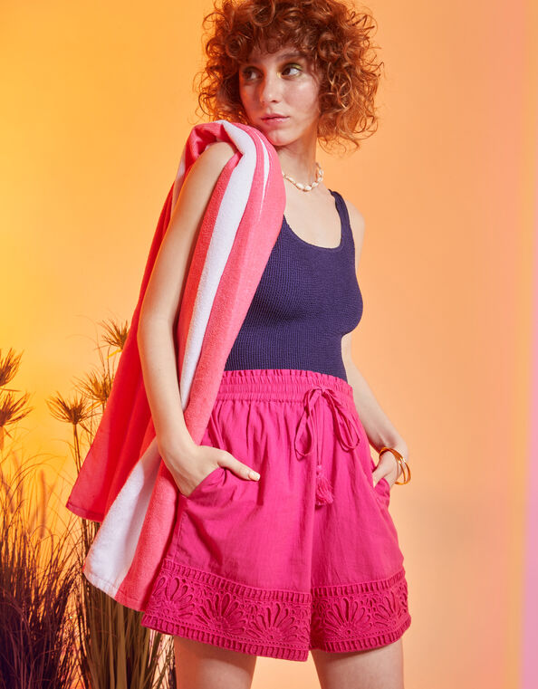Shell Broderie Shorts, Pink (PINK), large
