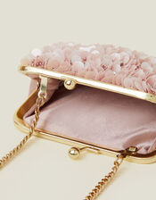 Girls Flower Sequin Clip Frame Bag, , large