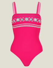 Blanket Stitch Swimsuit, Pink (BRIGHT PINK), large