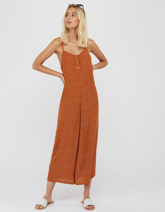 Relaxed Spot Jumpsuit, Orange (RUST), large