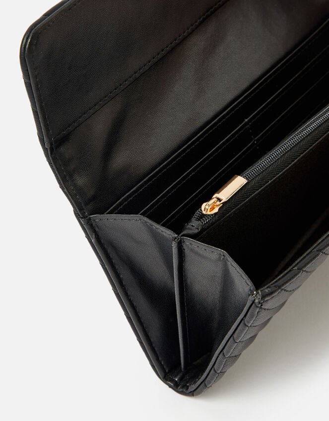 Large Quilted Wallet , Black (BLACK), large