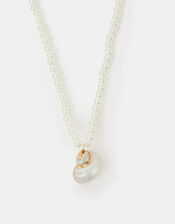 Shell Pendant Pearl Necklace, , large