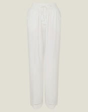 Embroidered Trousers, White (WHITE), large