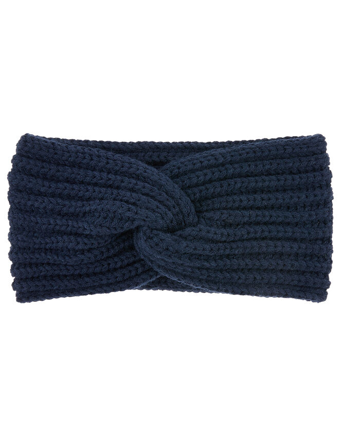 Soft Knit Bando Headband, Blue (NAVY), large