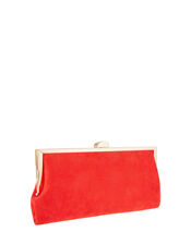 Carly Suedette Clipframe Clutch Bag, , large