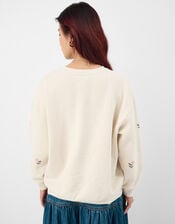Floral Embroidered Jumper, Ivory (IVORY), large