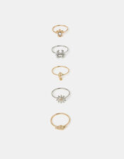 5-Pack Sea Friends Rings, Gold (GOLD), large