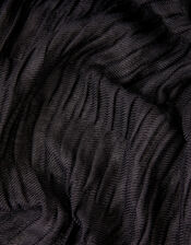 Textured Pleat Scarf, Black (BLACK), large