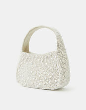 Mini Hand-Beaded Pearl Handbag, , large