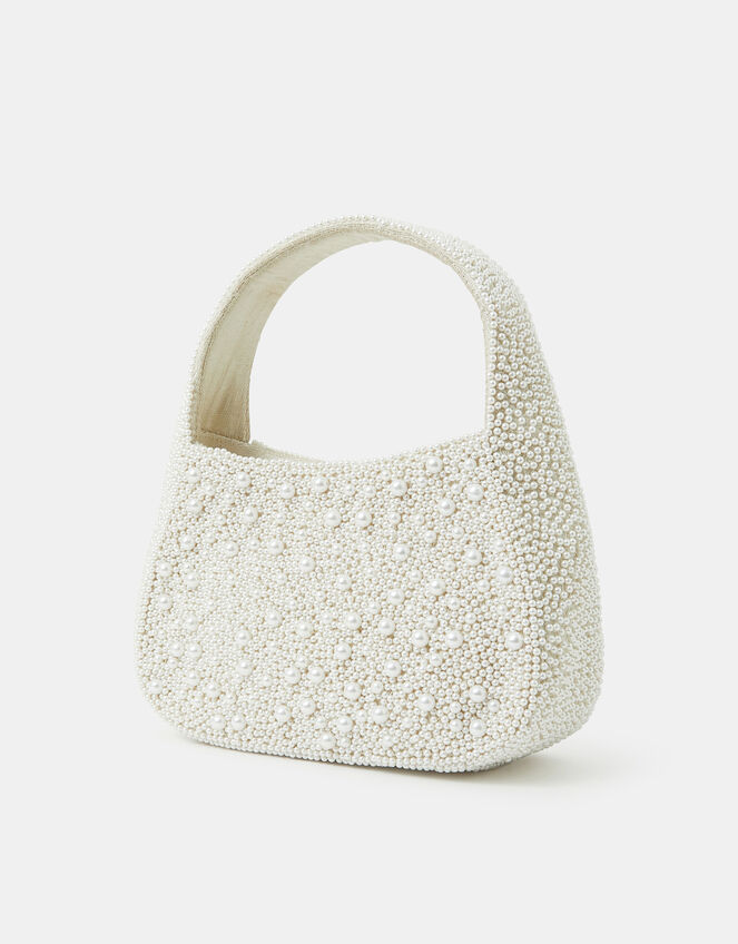 Mini Hand-Beaded Pearl Handbag, , large
